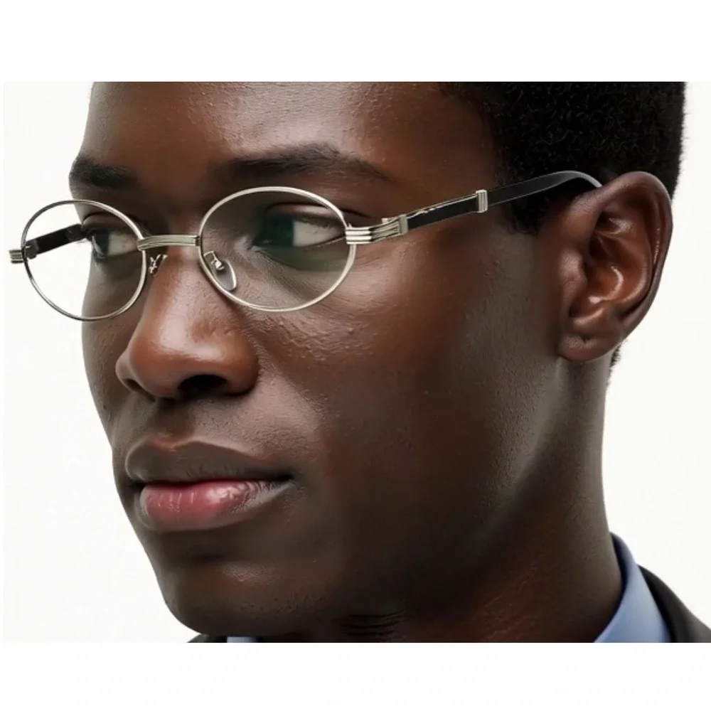 Luxury Narrow Rimless Wire Frame Oval Unisex Trendy Retro Vintage 90's Frameless
